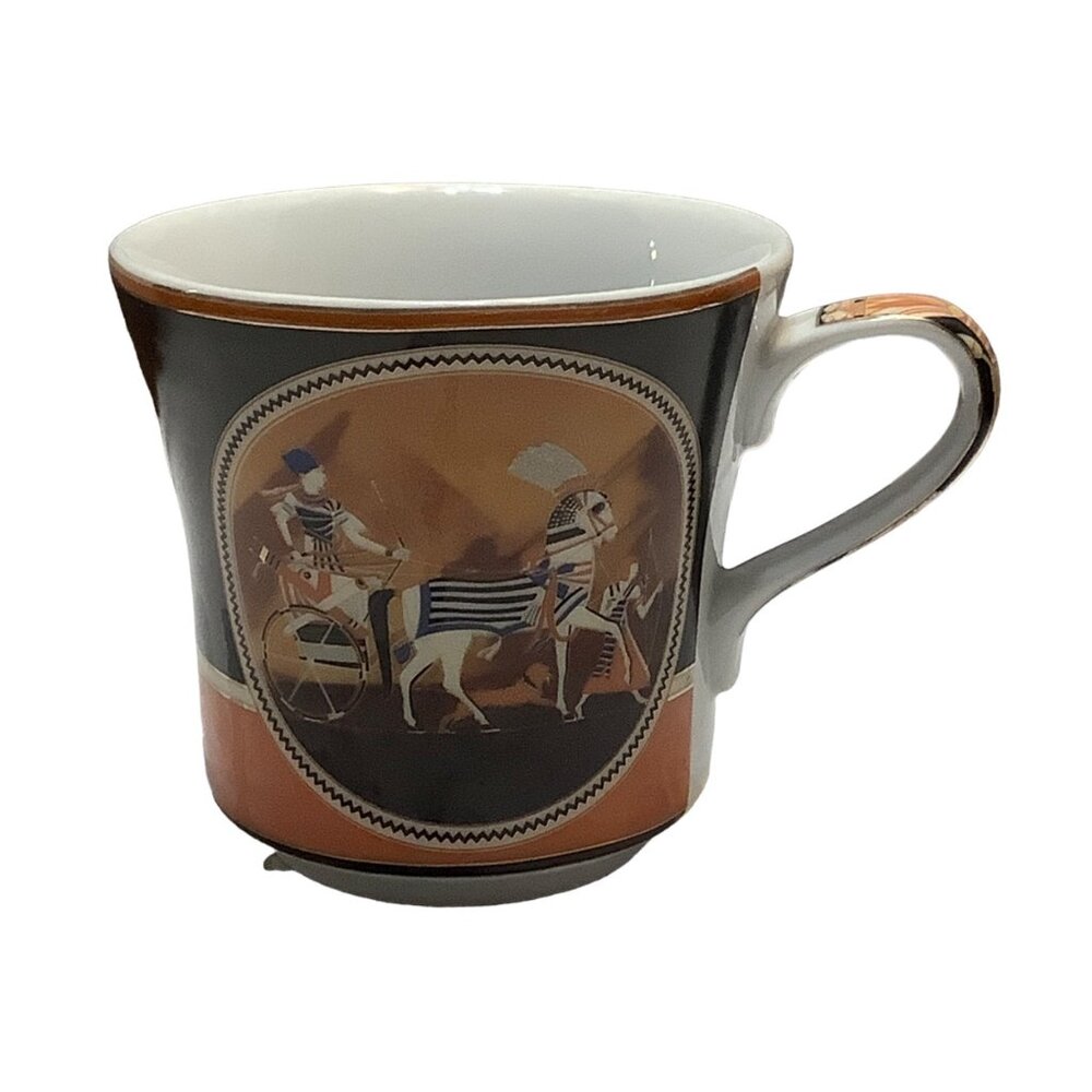 FM‎ Fathy Fathi Mahmoud Egyptian Egypt Chariot Pharaoh Artisan Tea Cup Porcelain